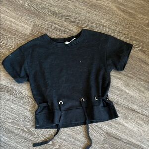 Fabletics tie waist, short sleeve sweatshirt, XS